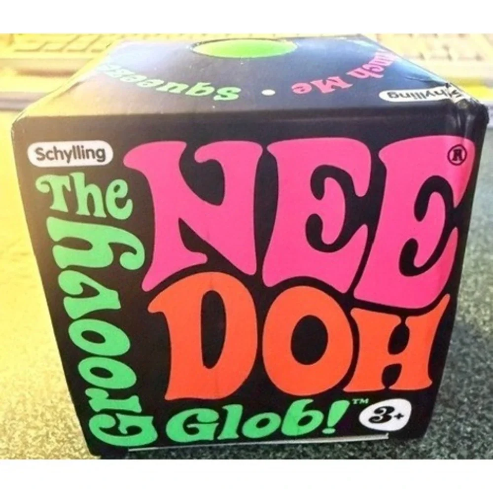 Schylling The Groovy Glob NeeDoh Neon Green Stress Ball Fidget Toy
